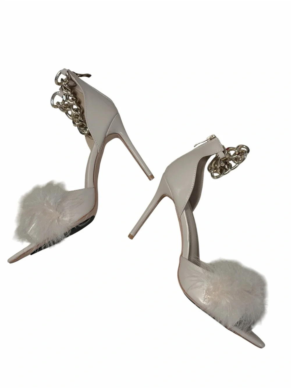 Fashion Nova Tan Amalia Chain Heels Womens 8.5